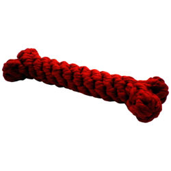 Fred & Ginger Rope Bone Dog Toy, Large, Red